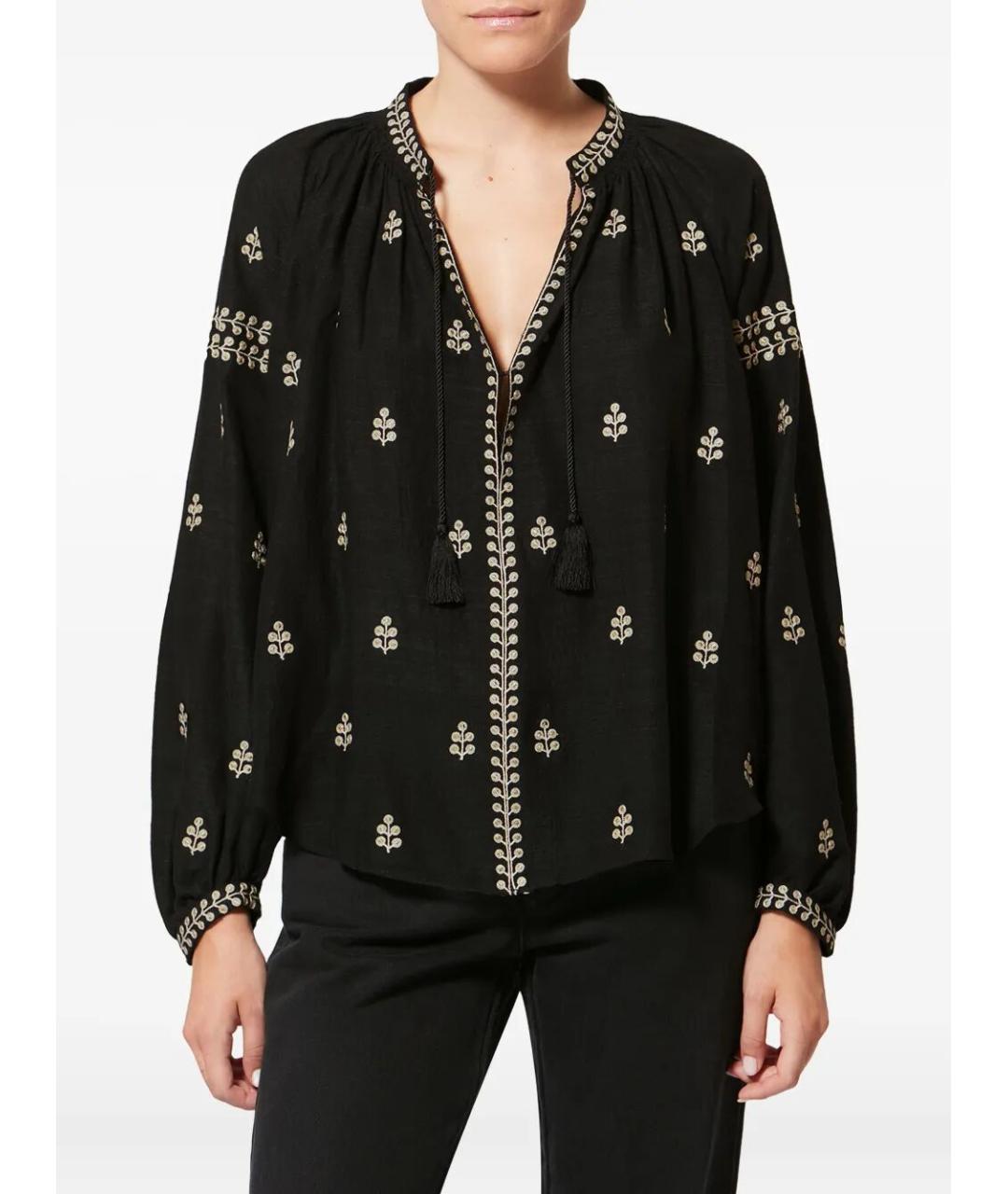 ISABEL MARANT Черная шелковая блузы, фото 3