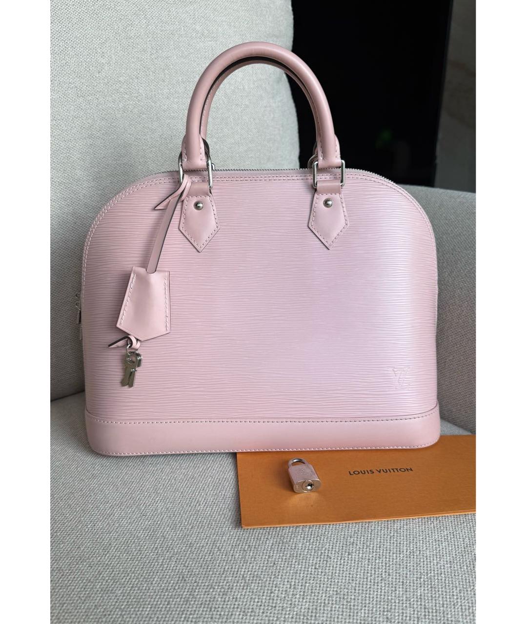 LOUIS VUITTON Розовая кожаная сумка с короткими ручками, фото 3