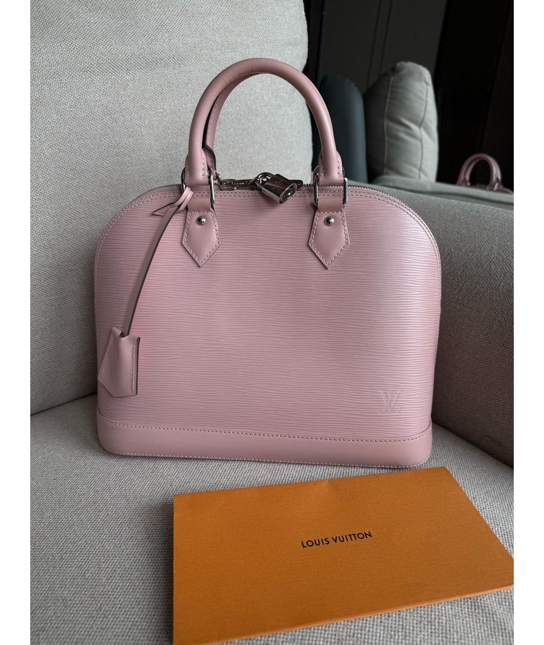 LOUIS VUITTON Розовая кожаная сумка с короткими ручками, фото 2