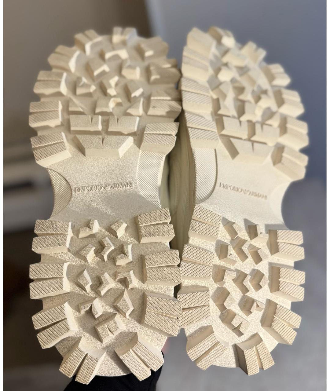 EMPORIO ARMANI Белые текстильные высокие кроссовки / кеды, фото 5