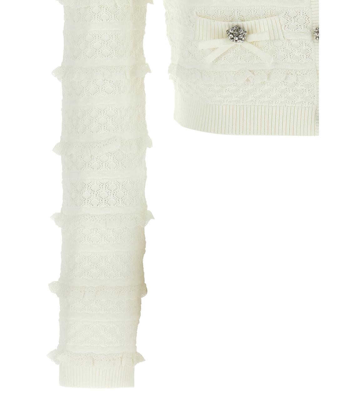 SELF-PORTRAIT Белый вискозный кардиган, фото 4