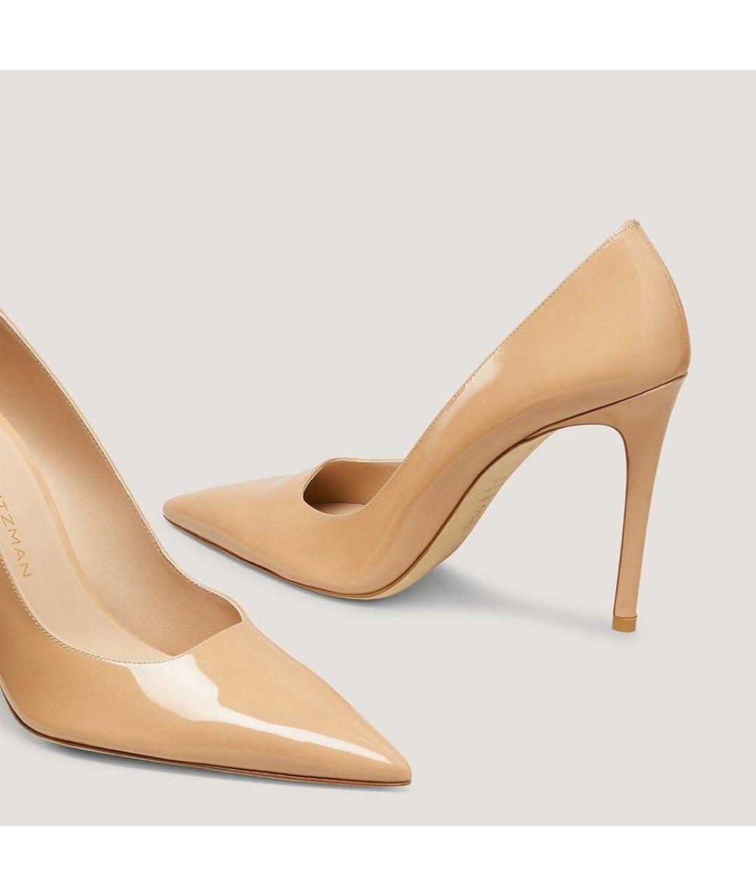 STUART WEITZMAN Бежевые туфли из лакированной кожи, фото 2