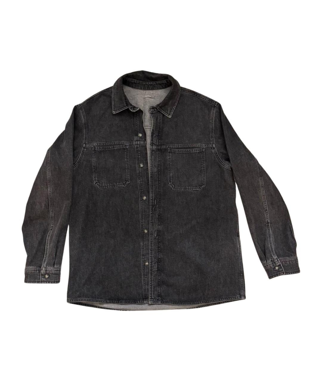 12 STOREEZ Серая хлопковая кэжуал рубашка, фото 1