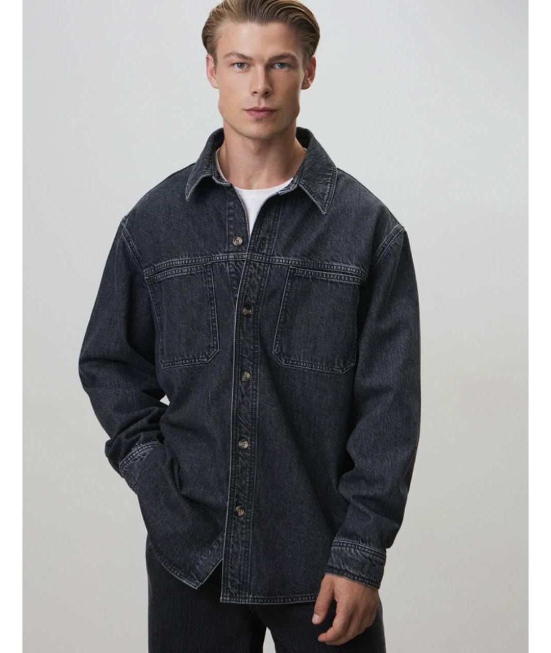 12 STOREEZ Серая хлопковая кэжуал рубашка, фото 2