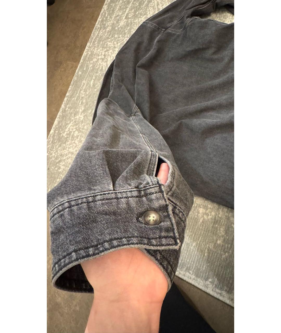 12 STOREEZ Серая хлопковая кэжуал рубашка, фото 7