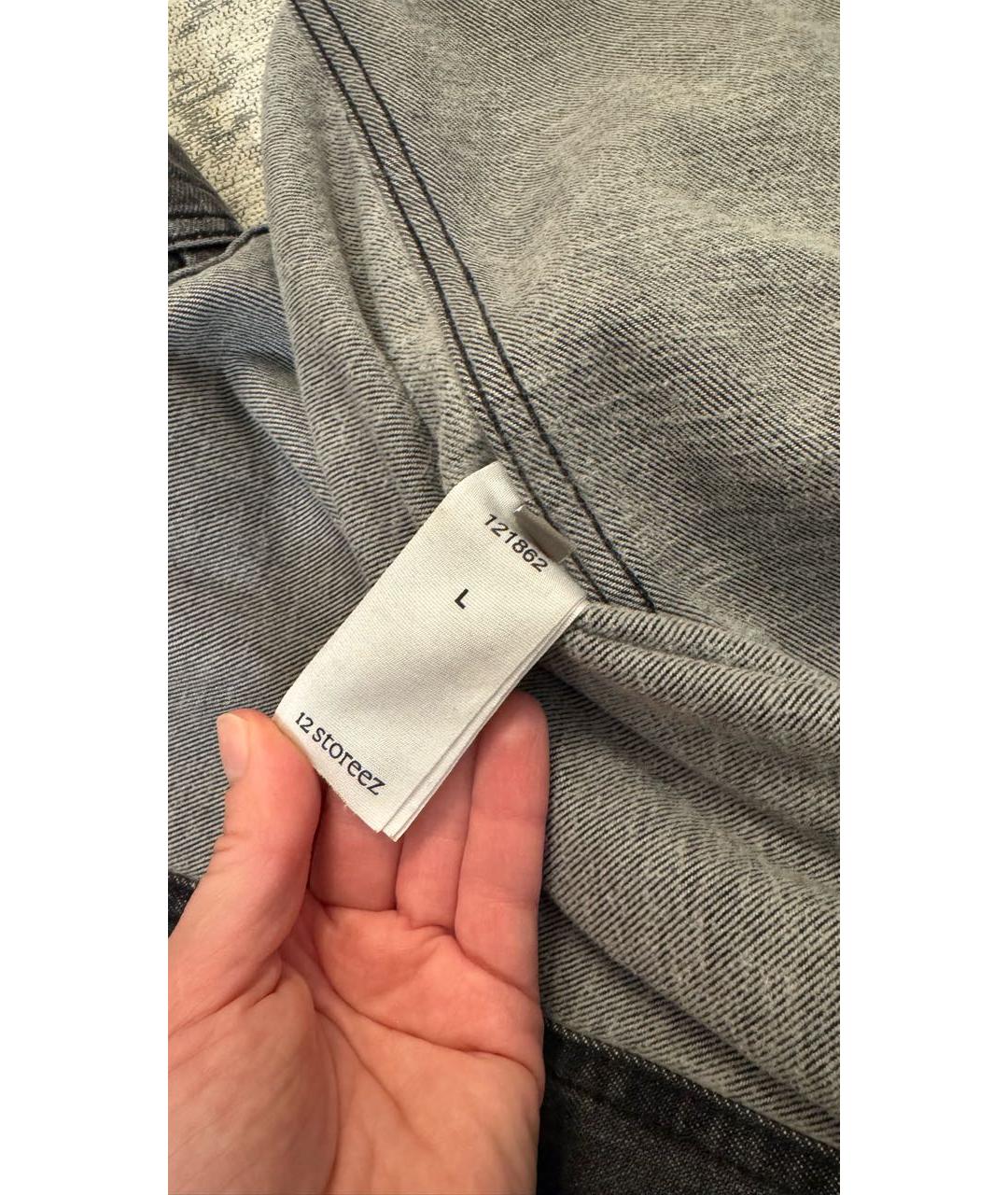 12 STOREEZ Серая хлопковая кэжуал рубашка, фото 8