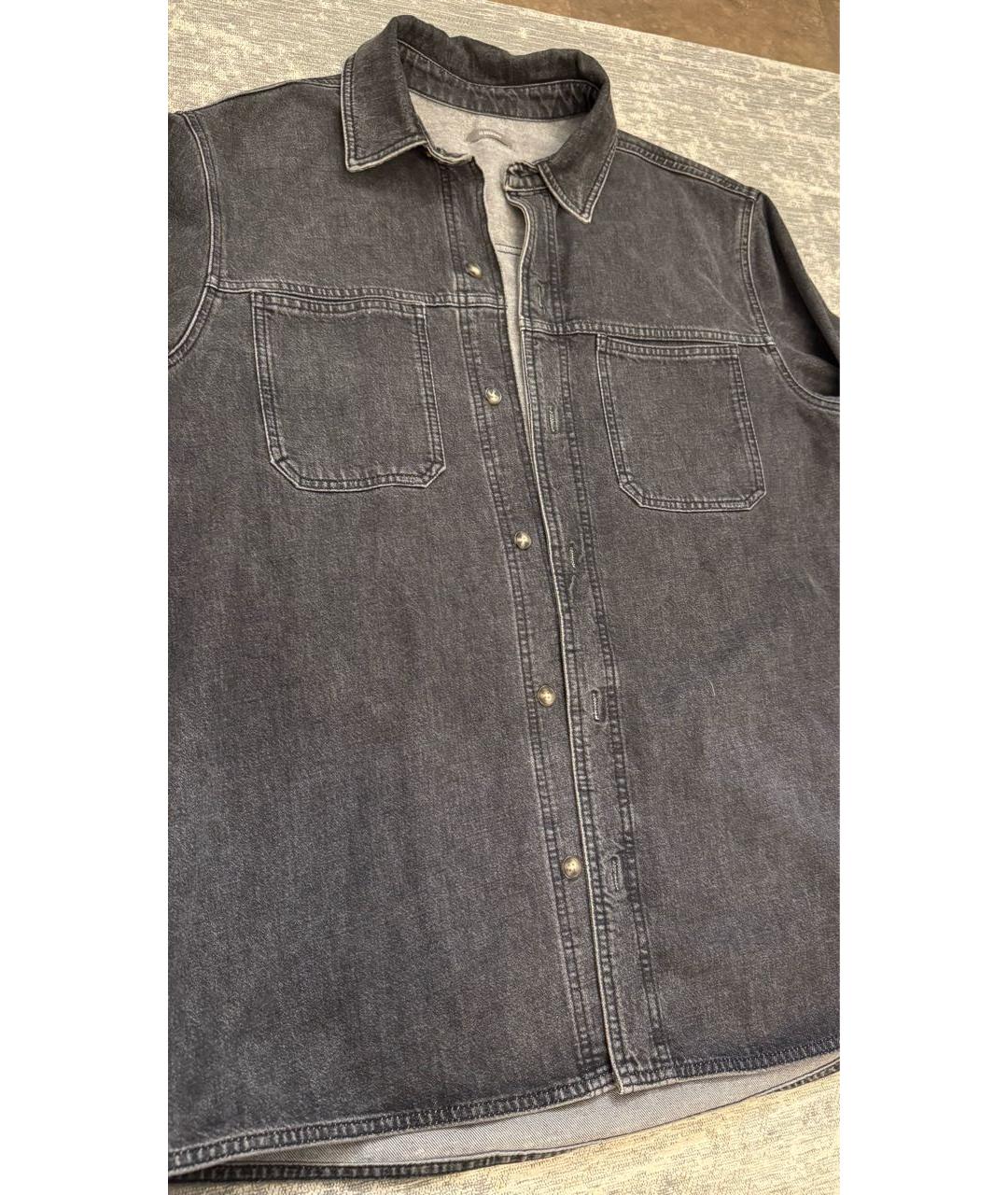 12 STOREEZ Серая хлопковая кэжуал рубашка, фото 5