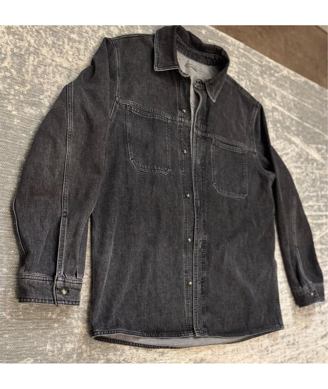 12 STOREEZ Серая хлопковая кэжуал рубашка, фото 3