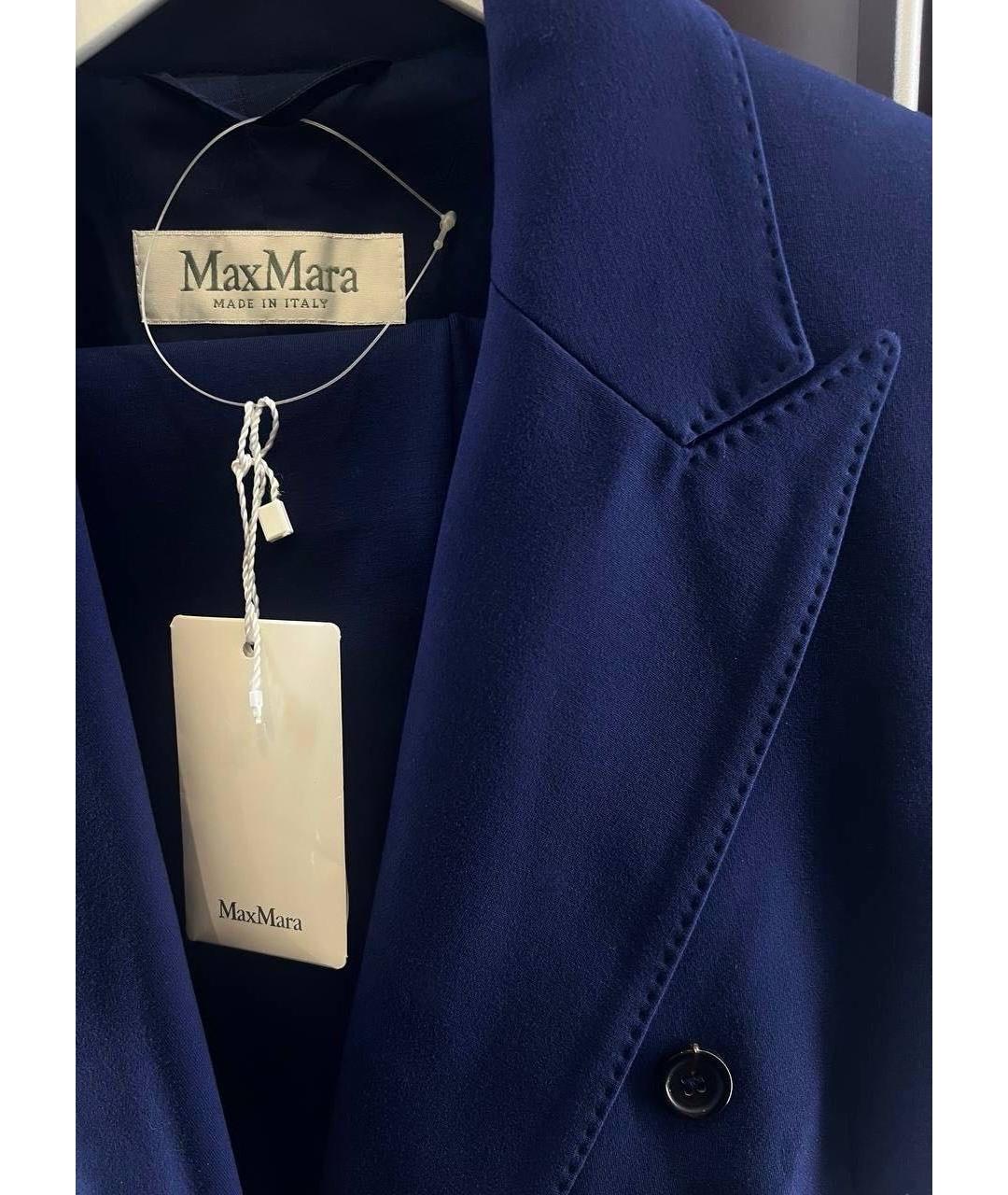 MAX MARA Темно-синий шерстяной костюм с брюками, фото 4