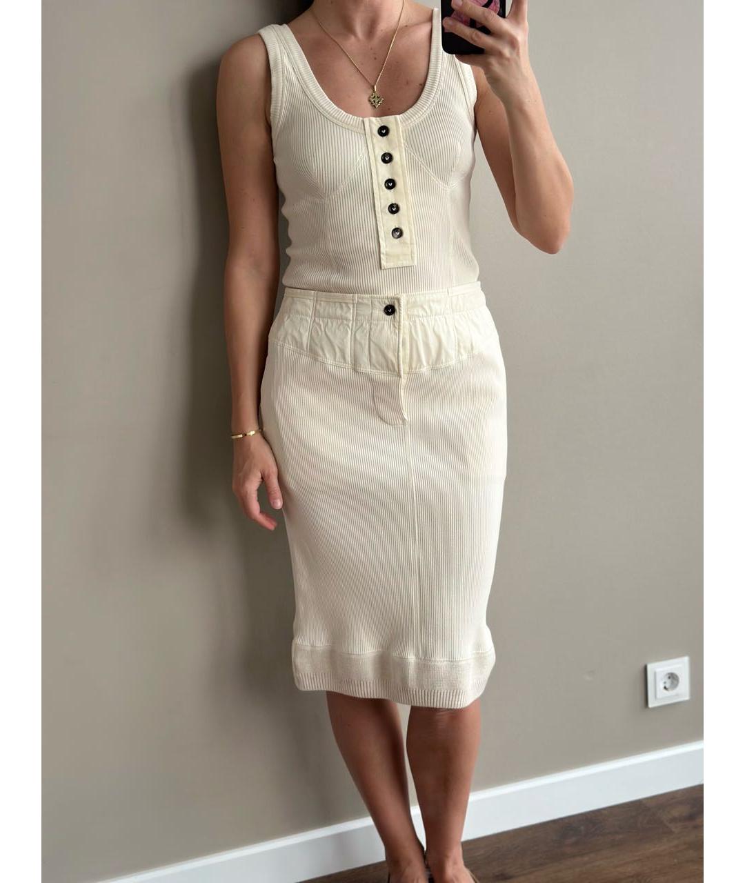 BOTTEGA VENETA Белый хлопковый костюм с юбками, фото 6