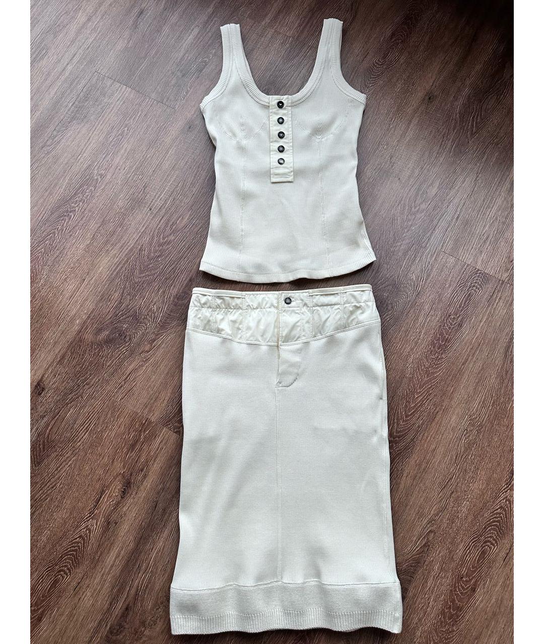 BOTTEGA VENETA Белый хлопковый костюм с юбками, фото 7