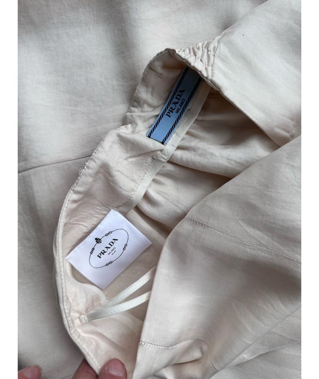 PRADA Бежевая юбка миди, фото 4