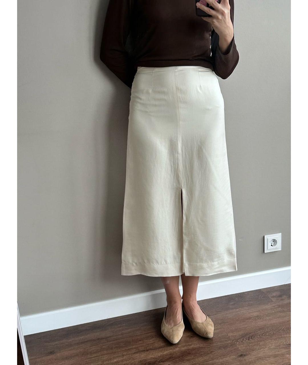 PRADA Бежевая юбка миди, фото 5