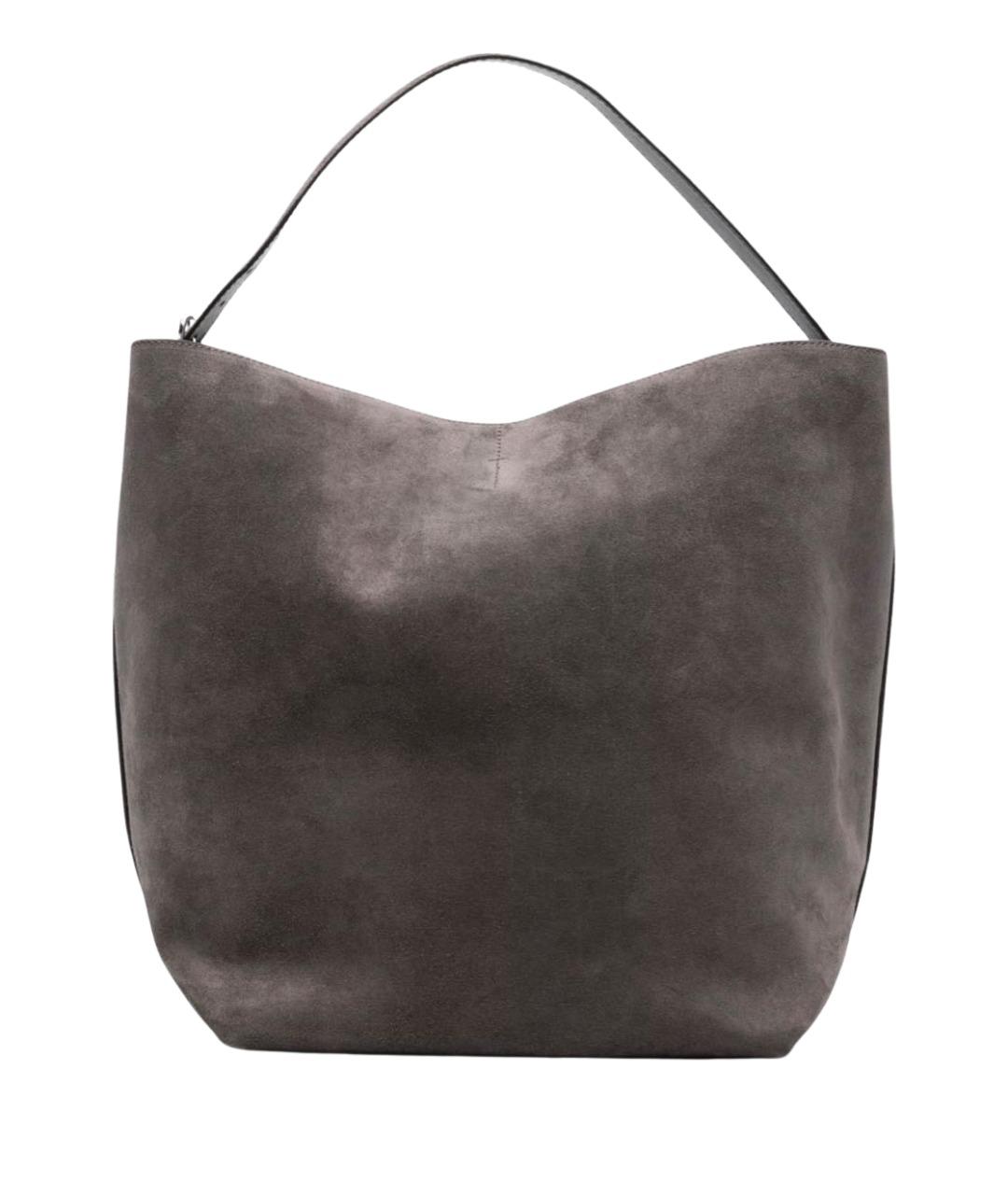 TOTEME Серая замшевая сумка тоут, фото 1