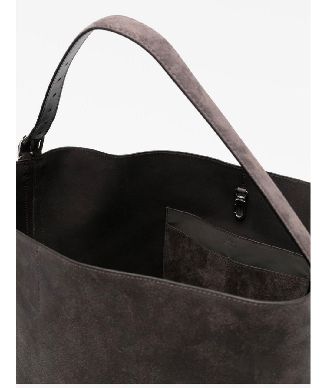 TOTEME Серая замшевая сумка тоут, фото 7