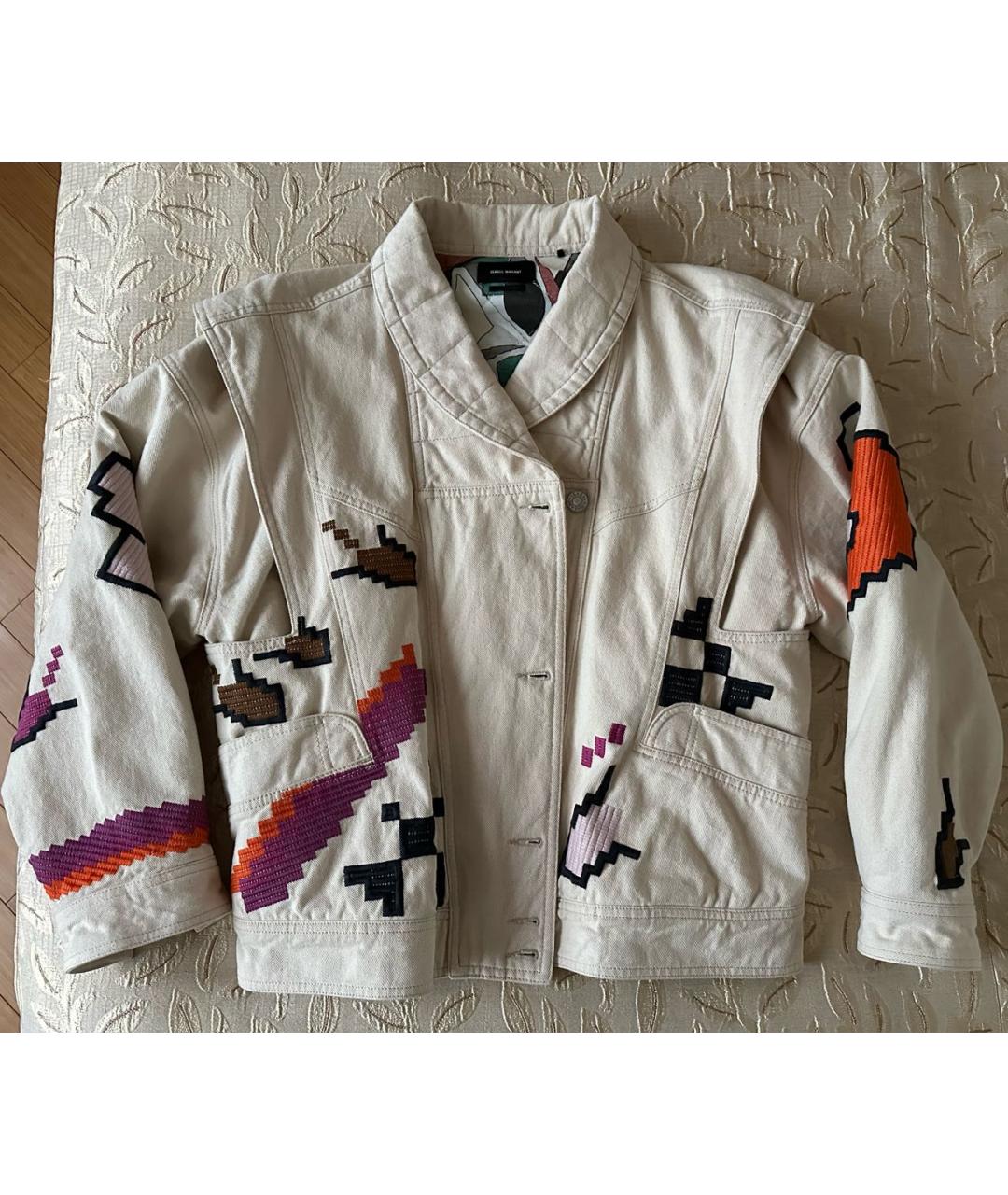 ISABEL MARANT Бежевая хлопковая куртка, фото 9