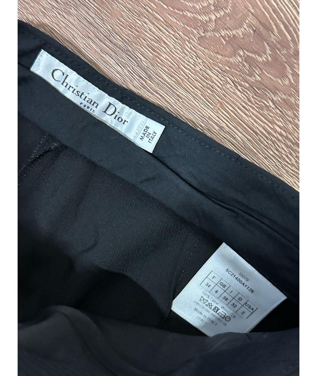 CHRISTIAN DIOR Черные шерстяные брюки узкие, фото 3