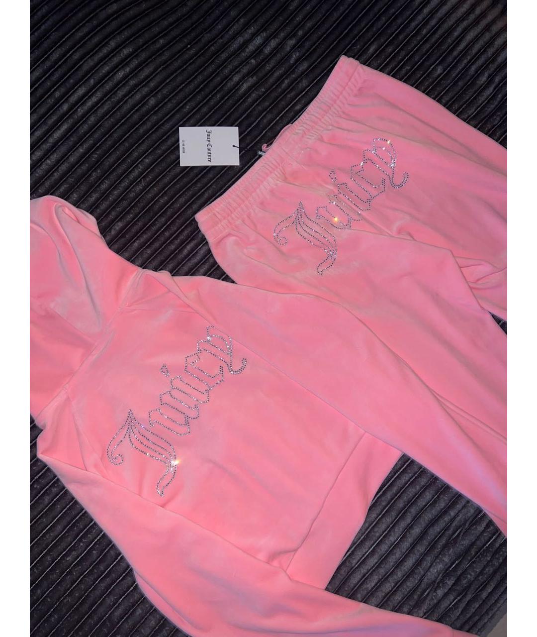 JUICY COUTURE Розовый велюровый спортивные костюмы, фото 2