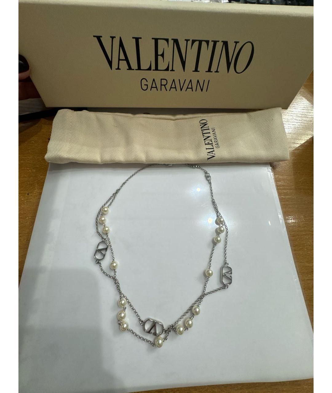 VALENTINO Серебряное металлическое колье, фото 2