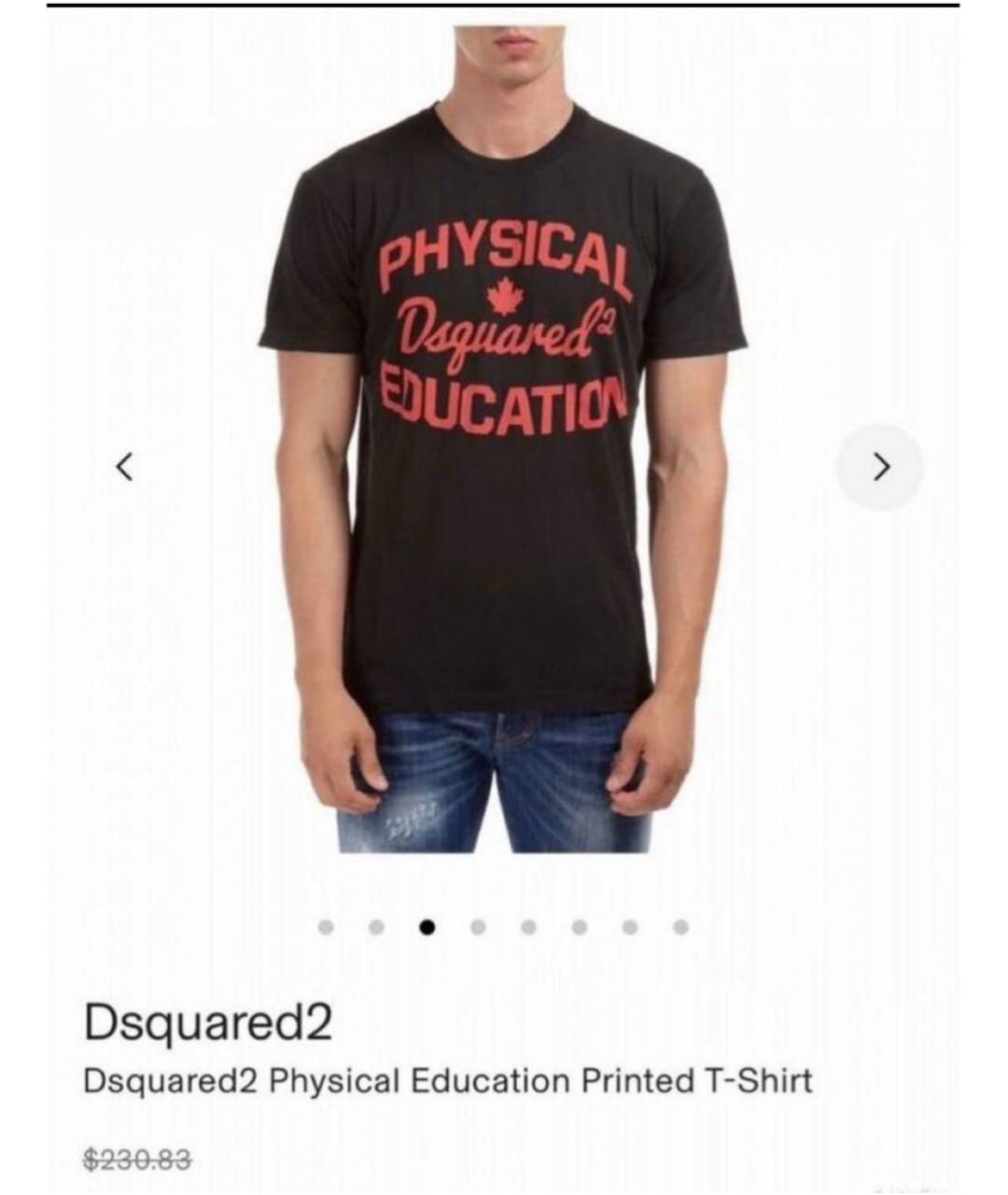 DSQUARED2 Черная хлопковая футболка, фото 2