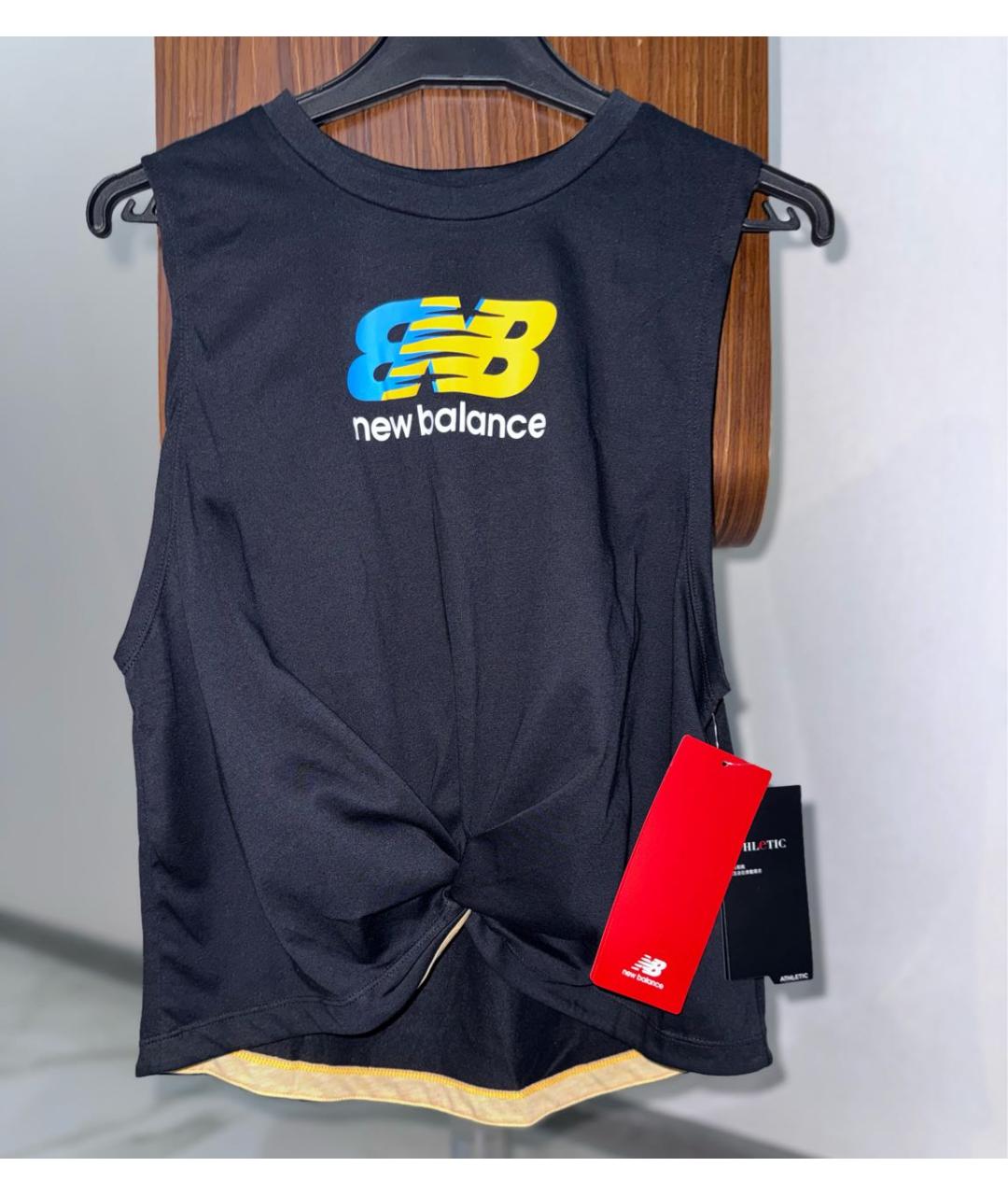 NEW BALANCE Черная хлопковая майка, фото 2