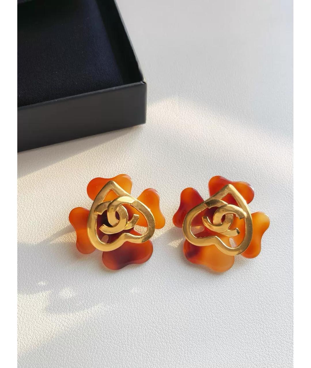 CHANEL Золотые металлические серьги, фото 3