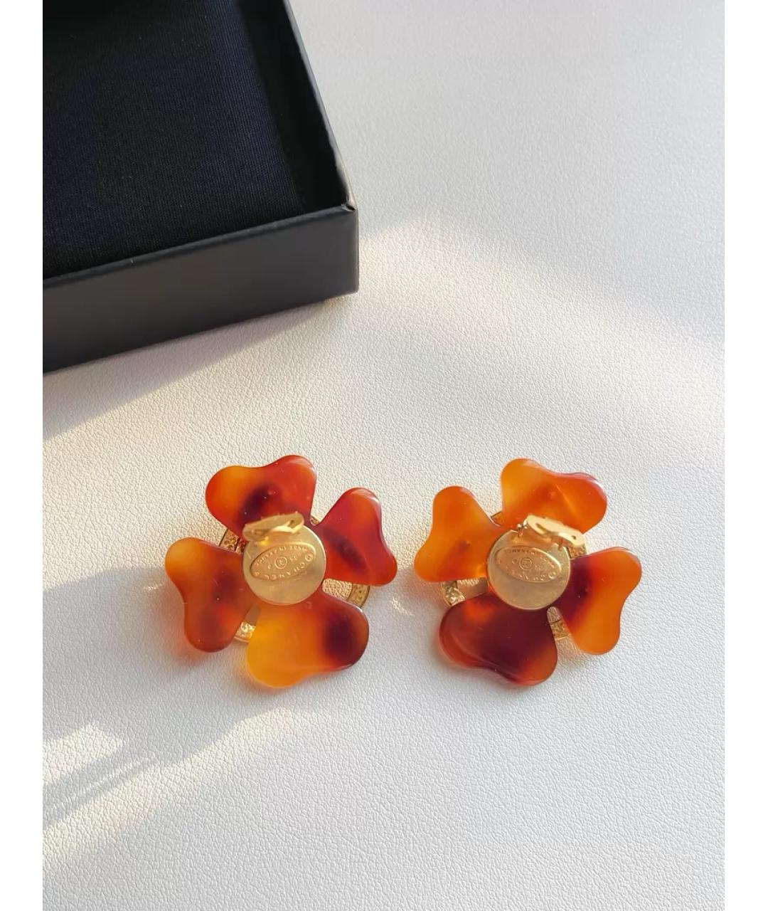 CHANEL Золотые металлические серьги, фото 4