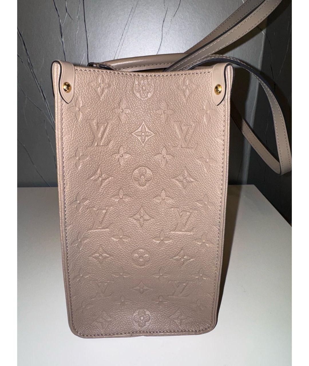 LOUIS VUITTON Бежевая кожаная сумка тоут, фото 2