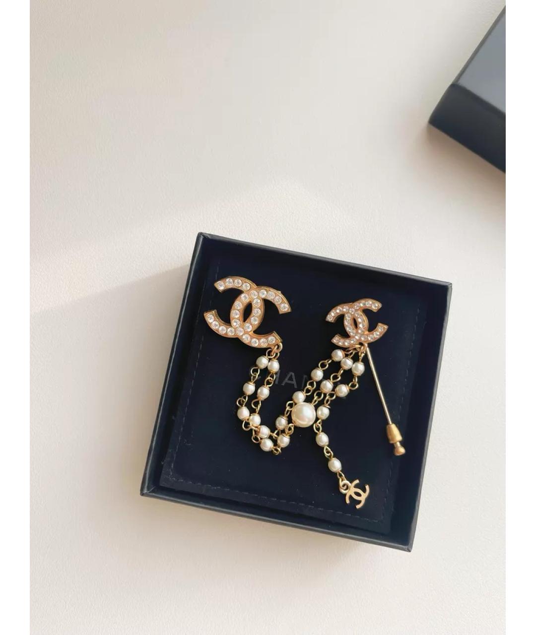 CHANEL Золотая металлическая булавка / брошь, фото 4