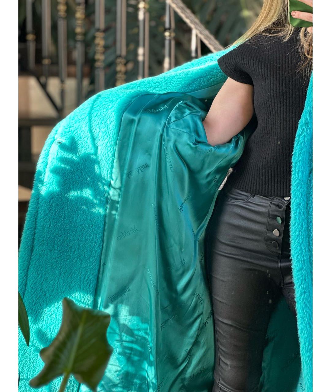 MAX MARA Бирюзовое шерстяное пальто, фото 7