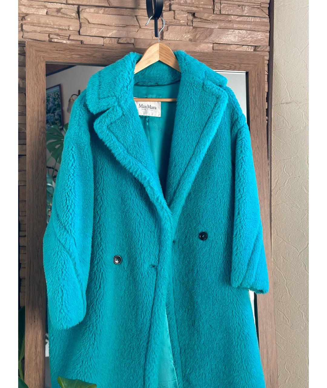 MAX MARA Бирюзовое шерстяное пальто, фото 3