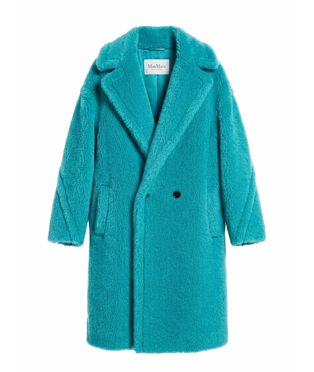 MAX MARA Бирюзовое шерстяное пальто, фото 1