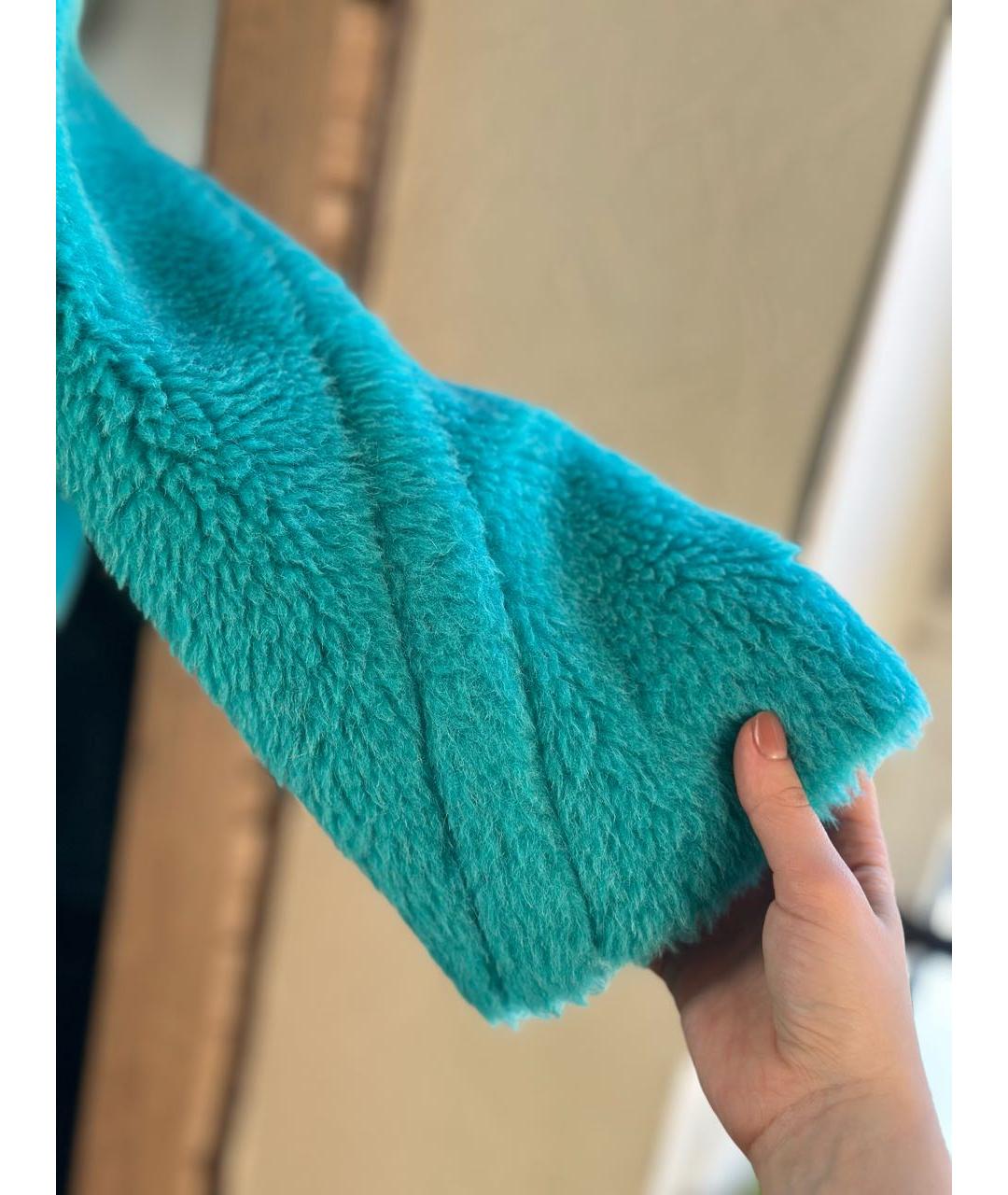 MAX MARA Бирюзовое шерстяное пальто, фото 4