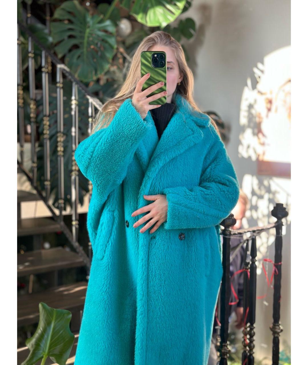 MAX MARA Бирюзовое шерстяное пальто, фото 6