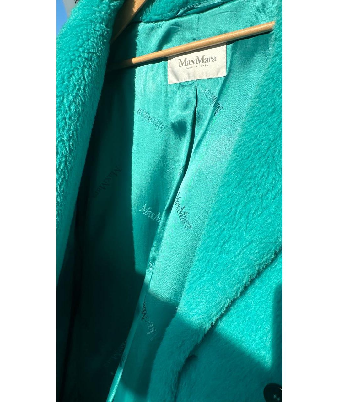 MAX MARA Бирюзовое шерстяное пальто, фото 5