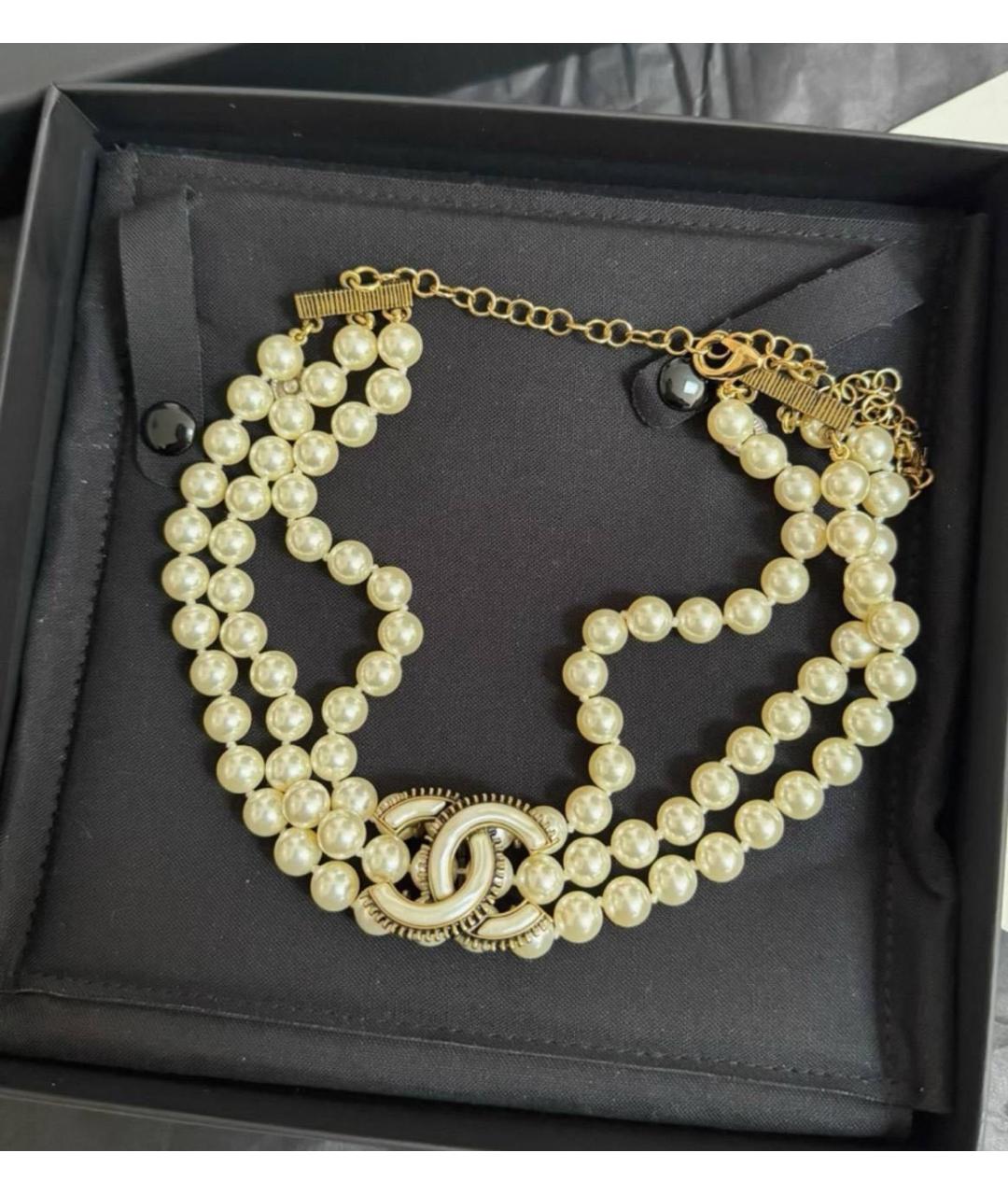 CHANEL Белый чокер, фото 3