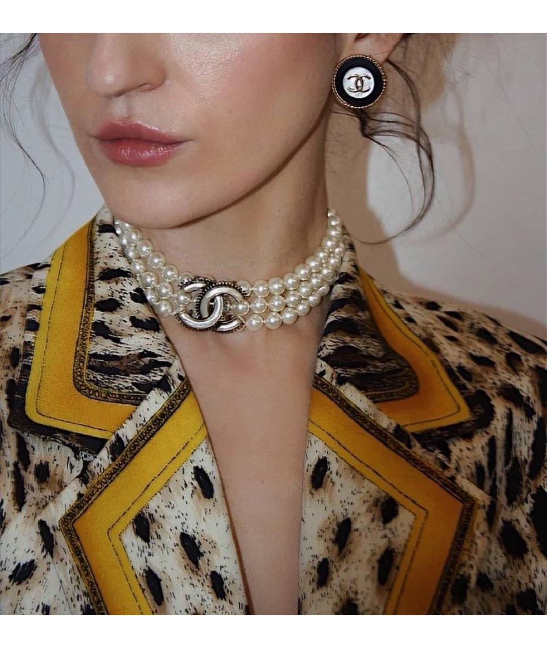 CHANEL Белый чокер, фото 2