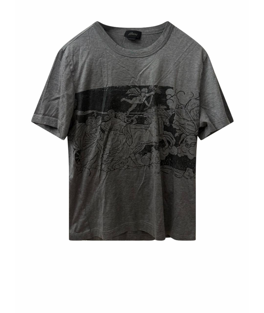 BRIONI Антрацитовая хлопковая футболка, фото 1