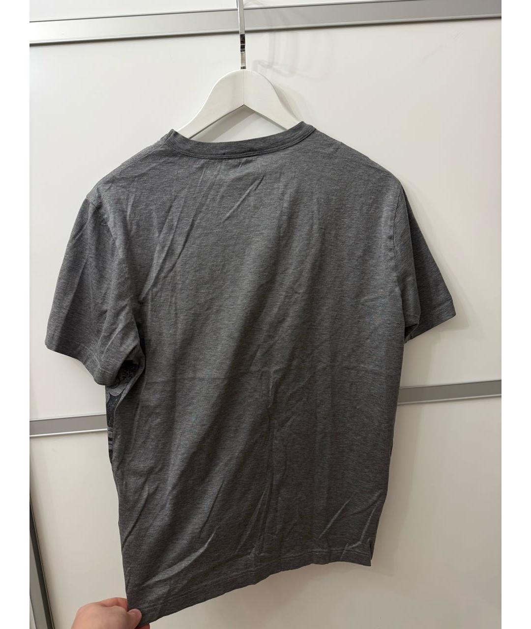 BRIONI Антрацитовая хлопковая футболка, фото 2