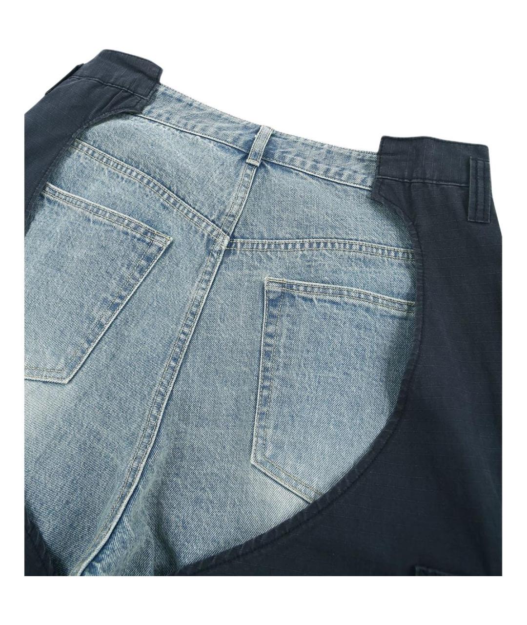 PROTOCOL INDEX Синие хлопковые прямые джинсы, фото 3