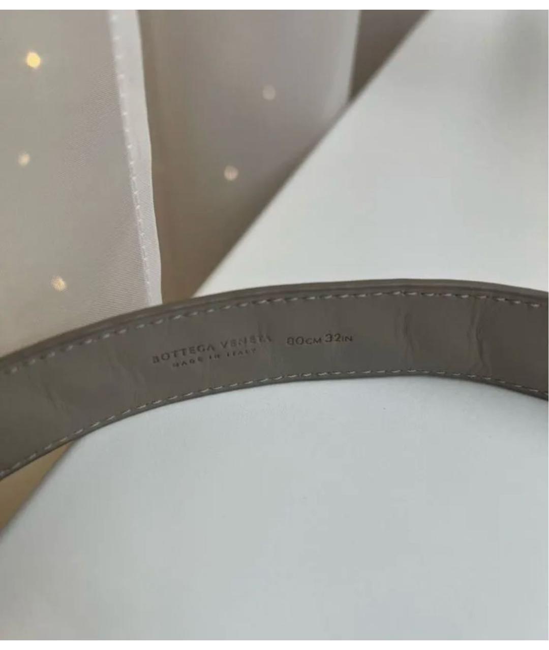 BOTTEGA VENETA Серебрянный кожаный ремень, фото 3