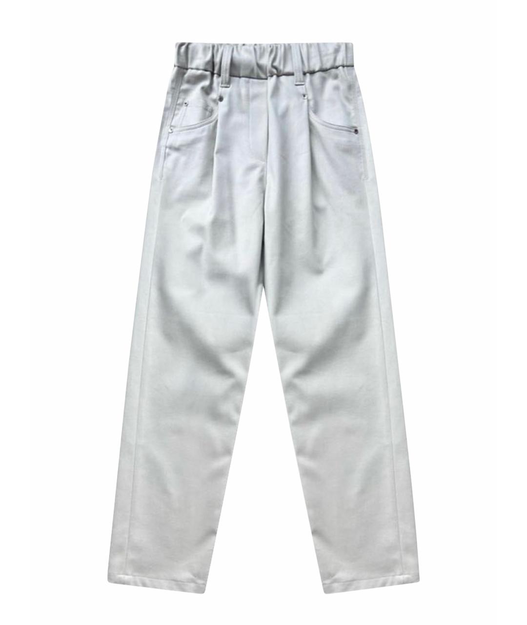 BRUNELLO CUCINELLI Бежевые хлопковые прямые брюки, фото 1