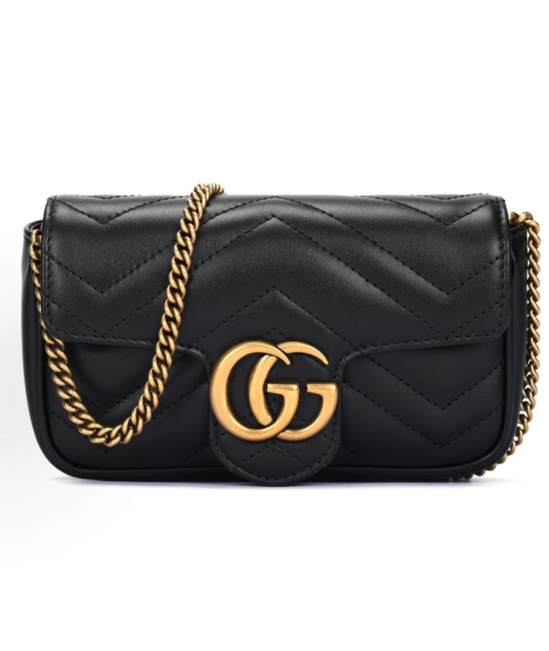 GUCCI Черная кожаная сумка через плечо, фото 4