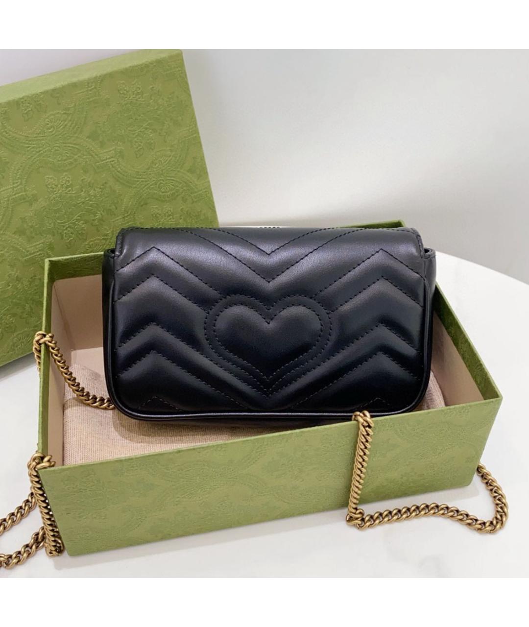 GUCCI Черная кожаная сумка через плечо, фото 3