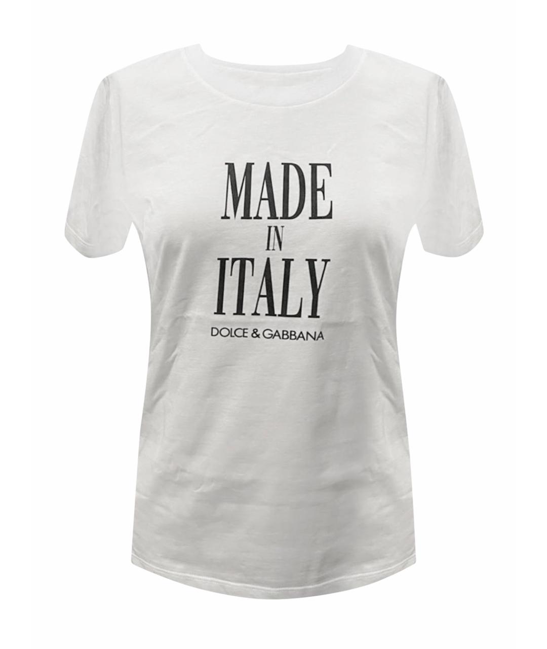 DOLCE&GABBANA Белая хлопковая футболка, фото 1