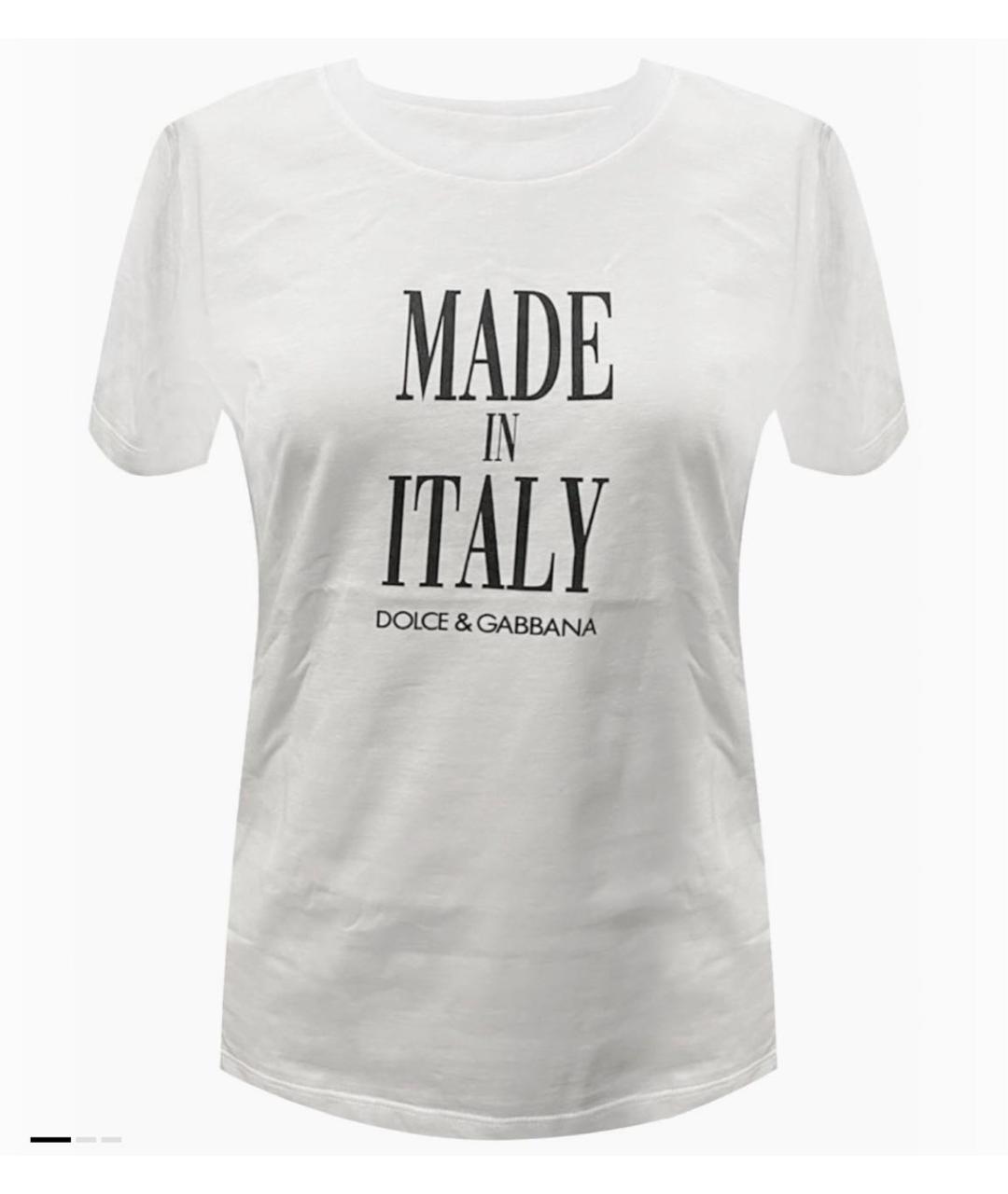 DOLCE&GABBANA Белая хлопковая футболка, фото 4