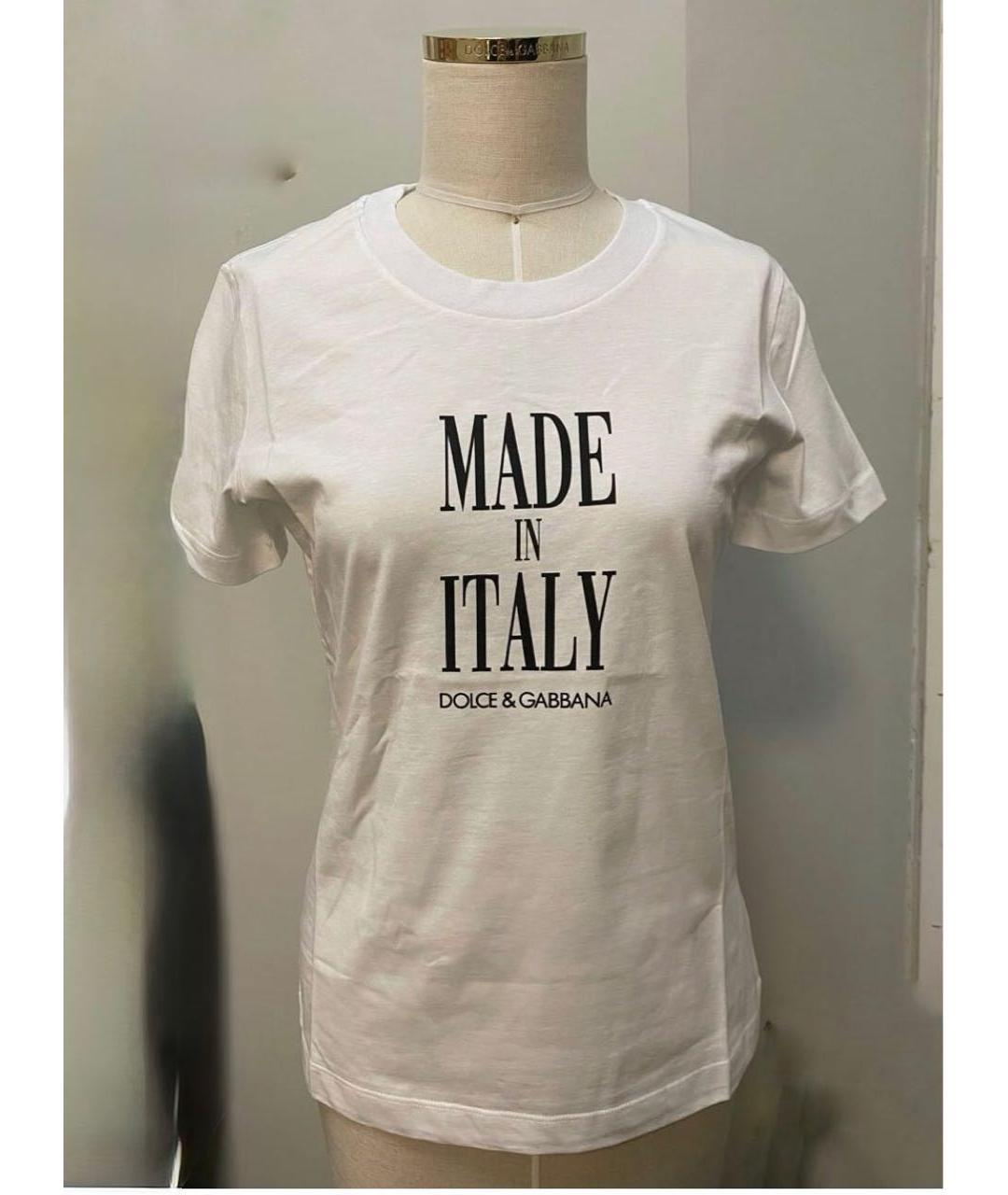 DOLCE&GABBANA Белая хлопковая футболка, фото 3