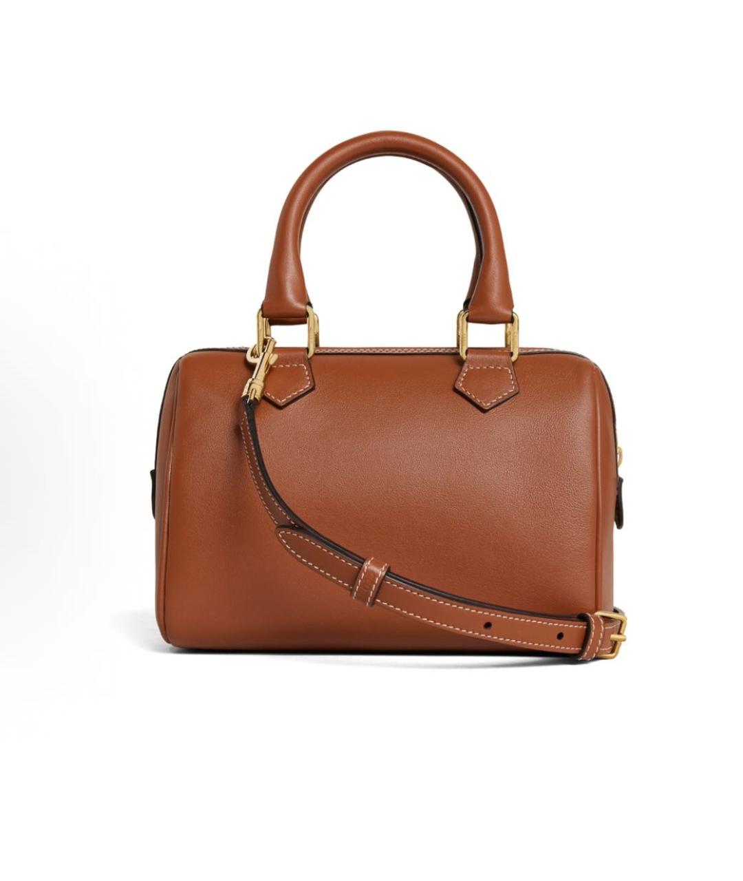 CELINE Коричневая кожаная сумка с короткими ручками, фото 3