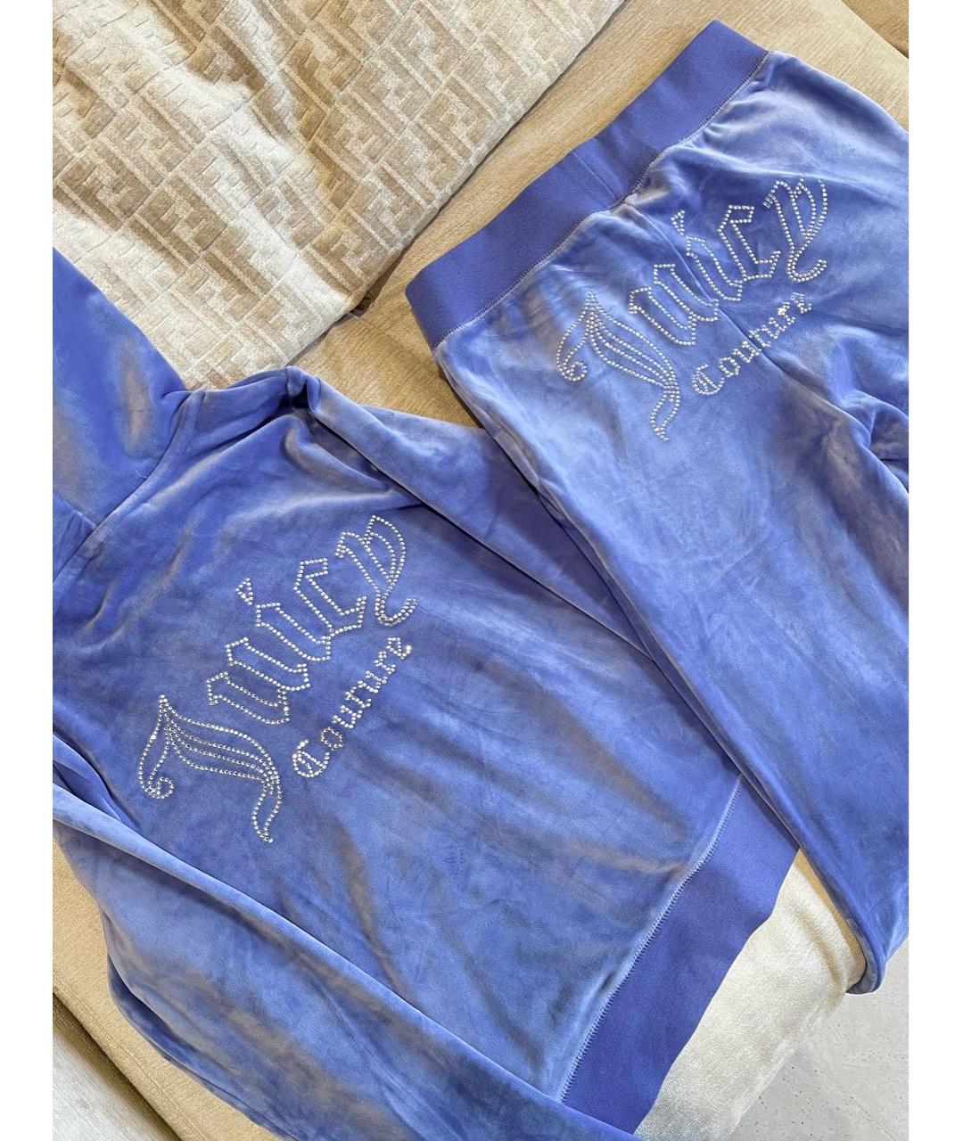 JUICY COUTURE Голубой велюровый спортивные костюмы, фото 2