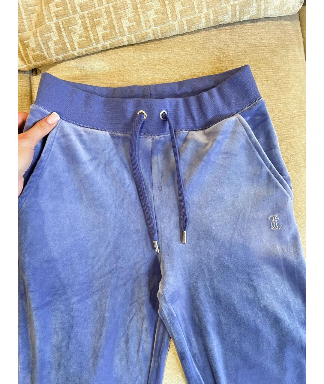 JUICY COUTURE Голубой велюровый спортивные костюмы, фото 3